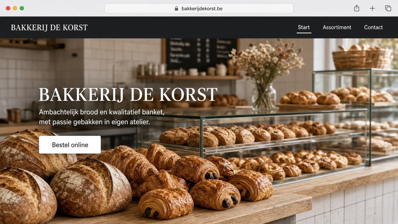 Voorbeeldwebsite van een bakkerij
